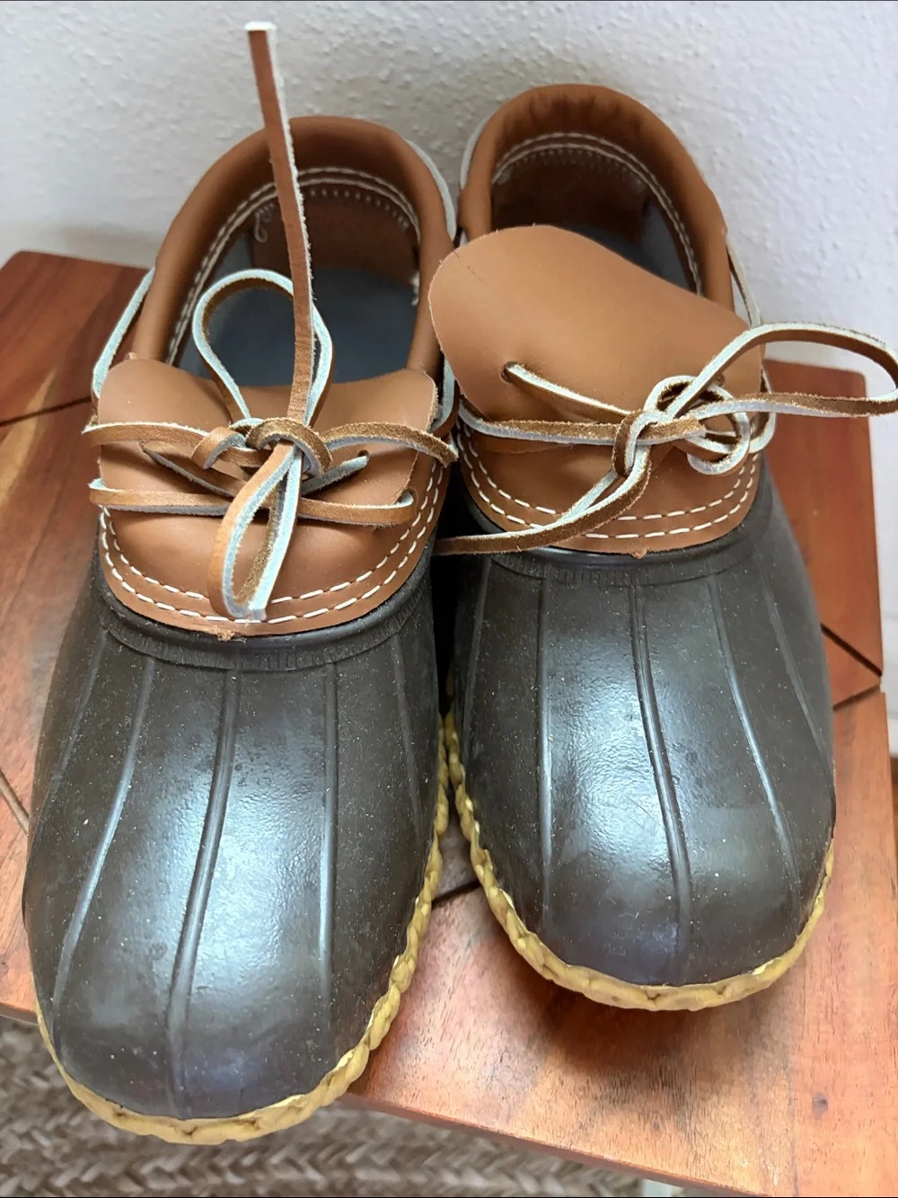 L.L. Bean Brown and Olive Green Women's Winter Rain Duck Shoes